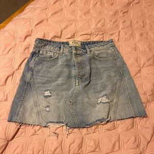 Free People Light Wash Denim Skirt size 28